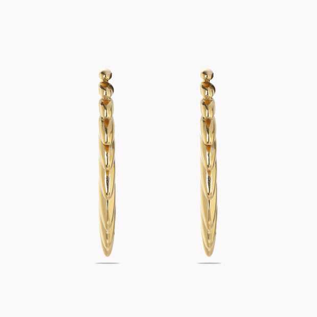 Sphere&Style Golden Feather Hoops Earrings