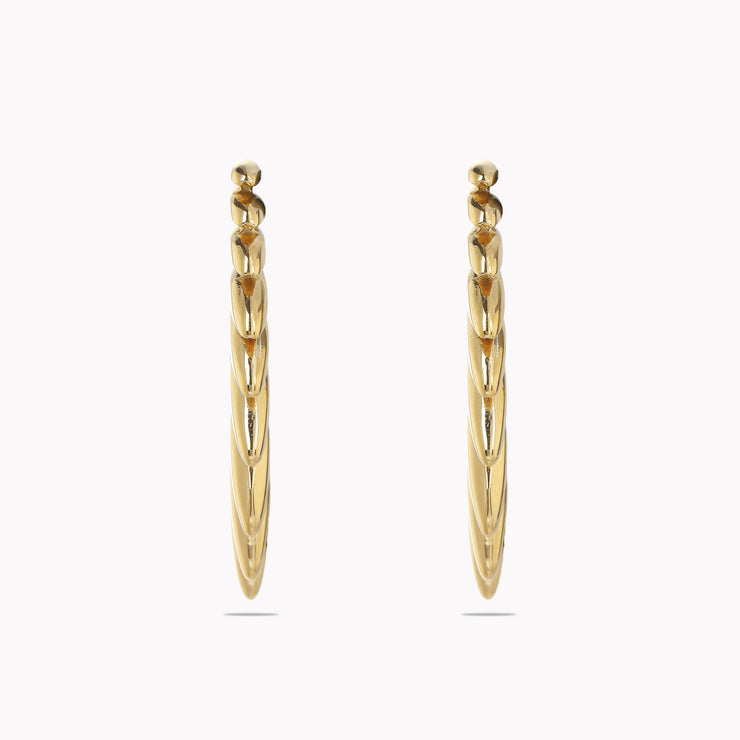 Sphere&Style Golden Feather Hoops Earrings
