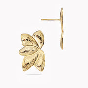 Sphere&Style Textured Golden Flowers Studs Earrings