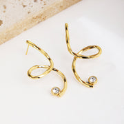 Sphere&Style Long Snake With Drop Diamond Earrings