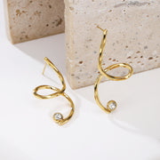 Sphere&Style Long Snake With Drop Diamond Earrings