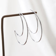 Sphere&Style Silver Open Moon Hoops Earrings