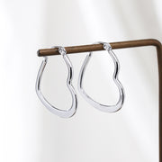 Sphere&Style Golden and Silver Flat Heart Hoops Earrings