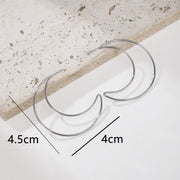 Sphere&Style Silver Open Moon Hoops Earrings
