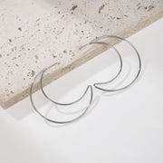 Sphere&Style Silver Open Moon Hoops Earrings