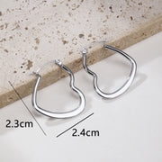Sphere&Style Golden and Silver Flat Heart Hoops Earrings