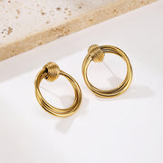 Sphere&Style Golden Wire Wrapped Hoops Earrings