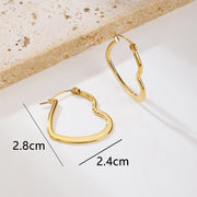 Sphere&Style Golden and Silver Flat Heart Hoops Earrings
