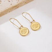 Sphere&Style Engraved Tree Of life Drop Earrings