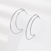Sphere&Style Silver Open Moon Hoops Earrings
