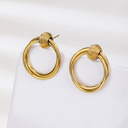 Sphere&Style Golden Wire Wrapped Hoops Earrings