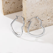 Sphere&Style Golden and Silver Flat Heart Hoops Earrings