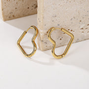 Sphere&Style Golden Heart's Shape Hoops Earrings