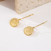 Sphere&Style Engraved Tree Of life Drop Earrings
