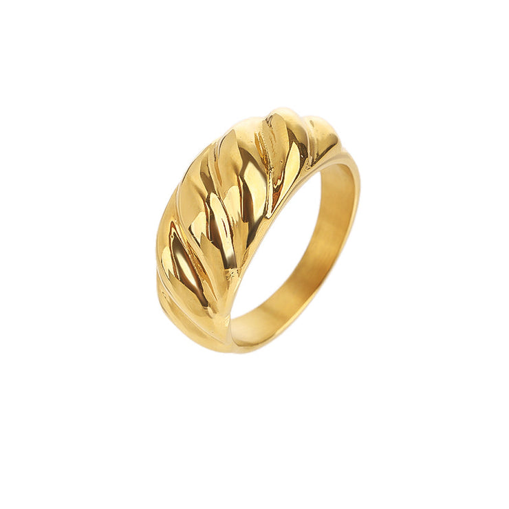 Stainless Steel Rings Women Men High Polish Plain Dome Silver/Gold Wedding Band Comfort Fit