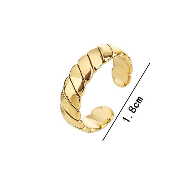 Flower of Life Ring Stainless Steel Adjustable Open Finger Rings Promise Ring Jewelry Gift for Women Charming Ladies