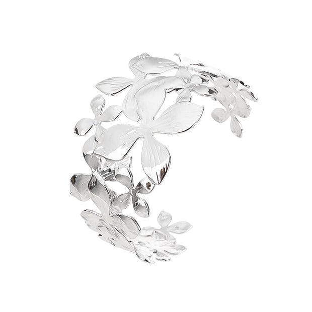 Flower shape 18k Gold Plated Bangle