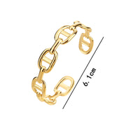 Gold Cuff Bracelets for Women, 18K Gold Plated Geometric Rectangle Aesthetics Creative Design - Adjustable Stylishness Gold Bangles