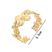 Gold Flower Shape bangle in stainless steel