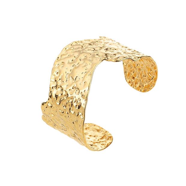 Stylish Hammered 18K Gold Plated Bangles