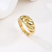 Stainless Steel Rings Women Men High Polish Plain Dome Silver/Gold Wedding Band Comfort Fit