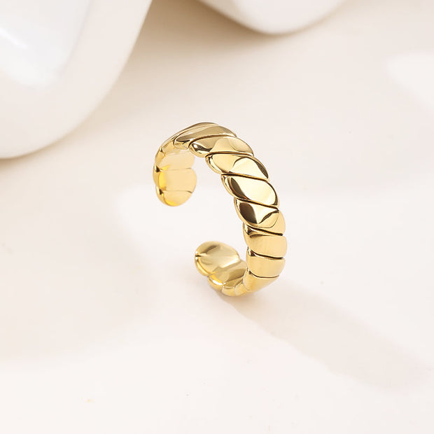 Flower of Life Ring Stainless Steel Adjustable Open Finger Rings Promise Ring Jewelry Gift for Women Charming Ladies