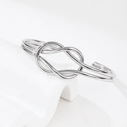 silver Plated Forever Love Knot Infinity Bangle Bracelets for Women