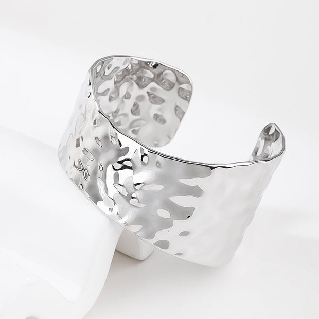 Silver Bangle Bracelets for Women Thick Arm Cuff Bangle Bracelet Wrist Wrap Bracelet Jewelry