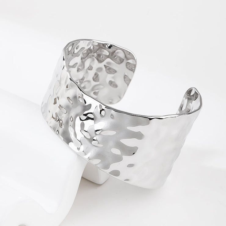 Silver Bangle Bracelets for Women Thick Arm Cuff Bangle Bracelet Wrist Wrap Bracelet Jewelry