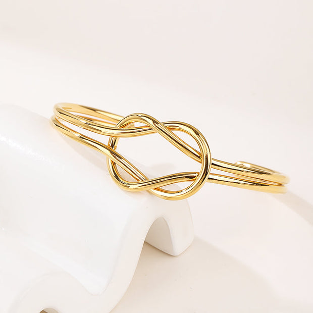 Cross Wire Bangle Bracelets Open Adjustable Wide 18K Gold Plated Cuff Bracelet Fashion Statement Jewelry