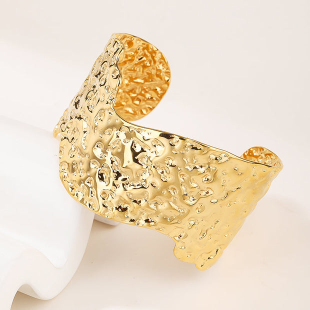 Stylish Hammered 18K Gold Plated Bangles