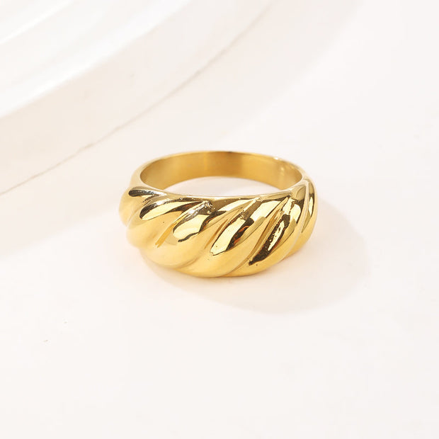 Stainless Steel Rings Women Men High Polish Plain Dome Silver/Gold Wedding Band Comfort Fit