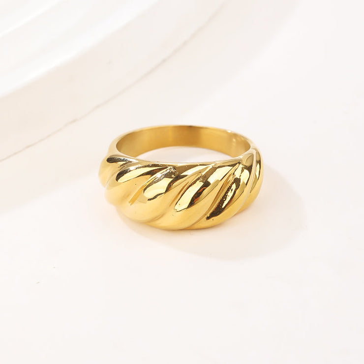 Stainless Steel Rings Women Men High Polish Plain Dome Silver/Gold Wedding Band Comfort Fit