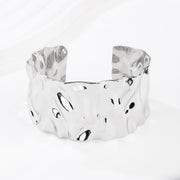 Silver Chunky Bangle Bracelets for Women Simple Twisted Textured Cuff Bangle Wide Square Bangle Bracelet Minimalist Bracelet