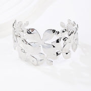 Flower shape 18k Gold Plated Bangle