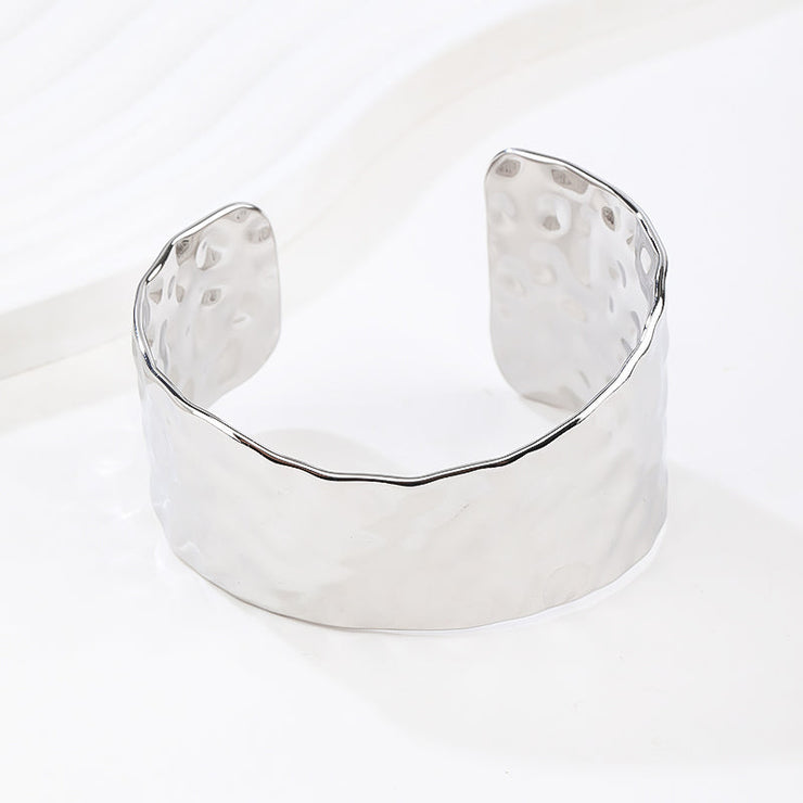 Silver Bangle Bracelets for Women Thick Arm Cuff Bangle Bracelet Wrist Wrap Bracelet Jewelry