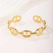 Gold Cuff Bracelets for Women, 18K Gold Plated Geometric Rectangle Aesthetics Creative Design - Adjustable Stylishness Gold Bangles