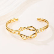 Cross Wire Bangle Bracelets Open Adjustable Wide 18K Gold Plated Cuff Bracelet Fashion Statement Jewelry