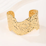 Stylish Hammered 18K Gold Plated Bangles