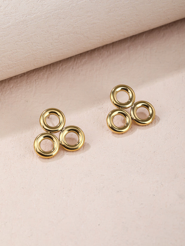 Sphere&Style Three Linked Circles Studs Earrings