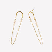 Sphere&Style Pearly Chain Hoops Earrings