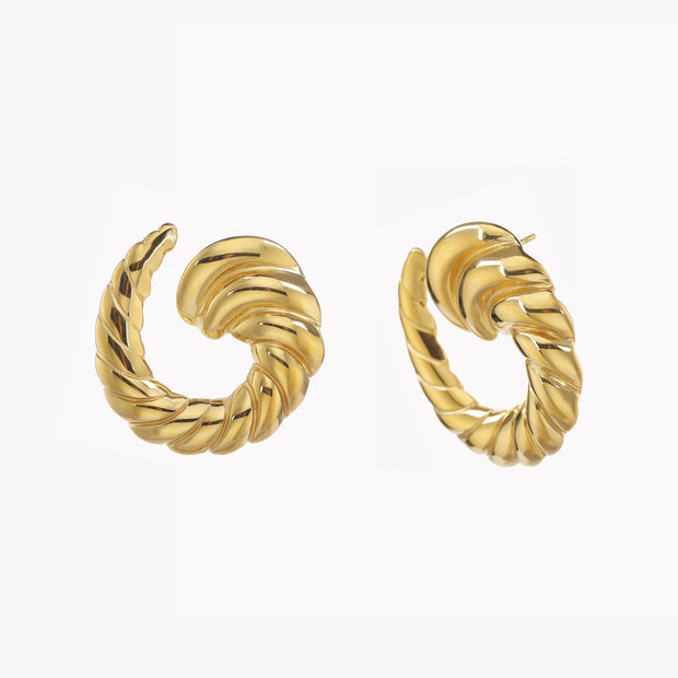 Bold Spiral Horn Shape Earrings