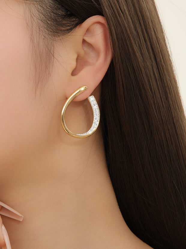 Sphere&Style Pave Diamond Hoops Earrings