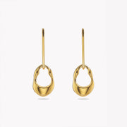 Linked Golden Curved Oval Hoops
