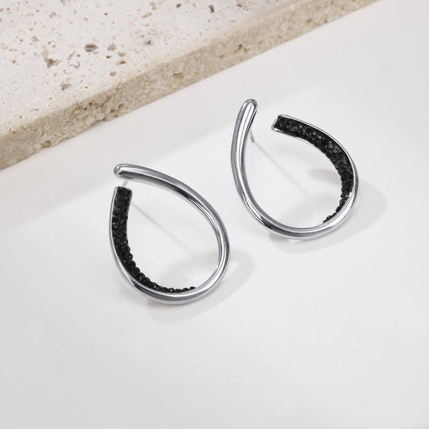 Sphere&Style Pave Diamond Hoops Earrings