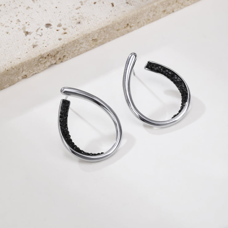 Sphere&Style Pave Diamond Hoops Earrings