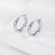 Sphere&Style 18K Gold Plated Golden & Silver Round Hoops