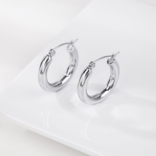 Sphere&Style 18K Gold Plated Golden & Silver Round Hoops