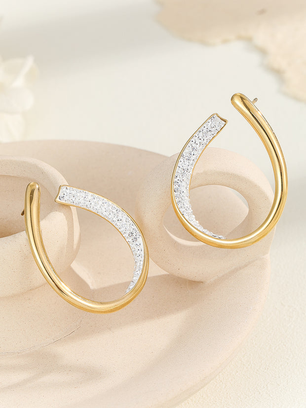 Sphere&Style Pave Diamond Hoops Earrings