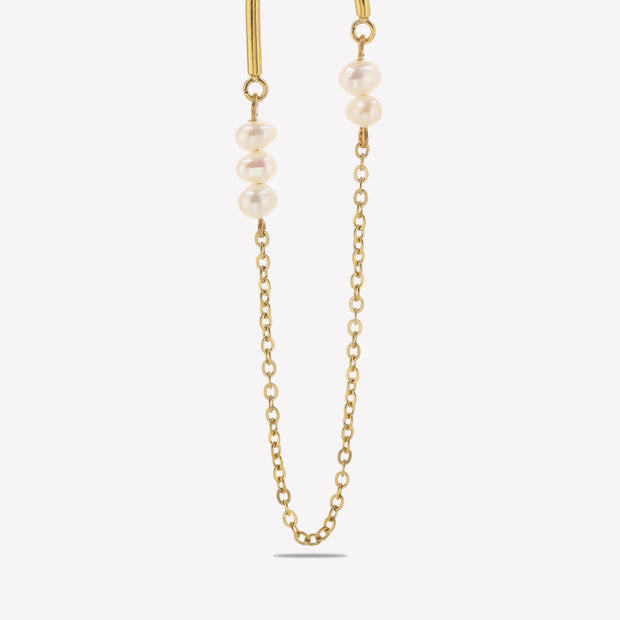 Sphere&Style Pearly Chain Hoops Earrings